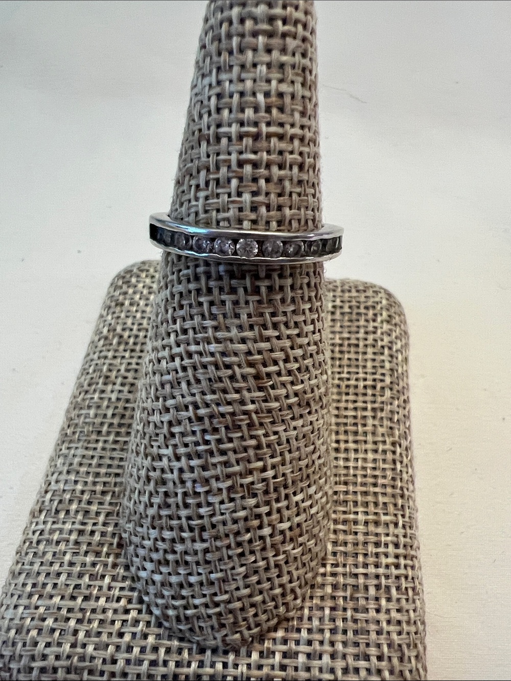 Sterling Silver Channel-Set cz Eternity Band - Silver - Picture 1 of 7